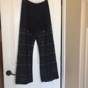 Black lace coverup pants